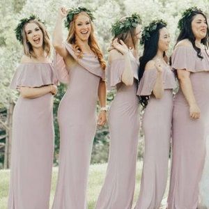 David’s bridal off-the-shoulder bridesmaid dress